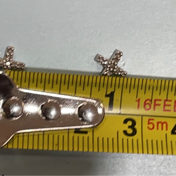 DIAMOND Sterling Cross Earrings Crucifix .925 Silver Fine Jewelry REAL/TESTED! - Picture 4 of 5